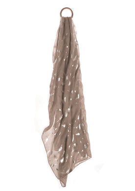 Limited Edition Catch A Feather Scarf -  Nude/Silver - Feathers Of Italy 
