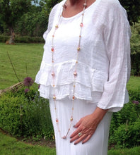 Load image into Gallery viewer, Raffadali Linen Top in White - Feathers Of Italy 
