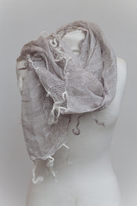 Raggy Linen Scarf in Dusky Pink - Feathers Of Italy 