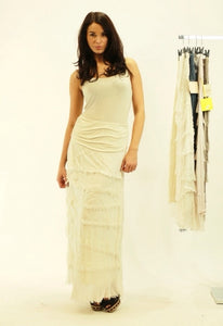 Raggi Silk Edged Skirt/Dress in Vanilla - Feathers Of Italy 