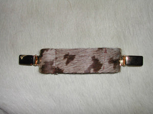 Ruchie Clip in Brown & Chocolate Hide - Feathers Of Italy 