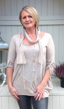 Load image into Gallery viewer, Sienna Soft Cotton Sequin Heart Top With Scarf in Pink Made In italy By Feathers Of Italy One Size - Feathers Of Italy 
