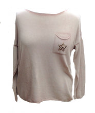 Load image into Gallery viewer, Soft Knit Stud Star Jumper in Pink - Feathers Of Italy 
